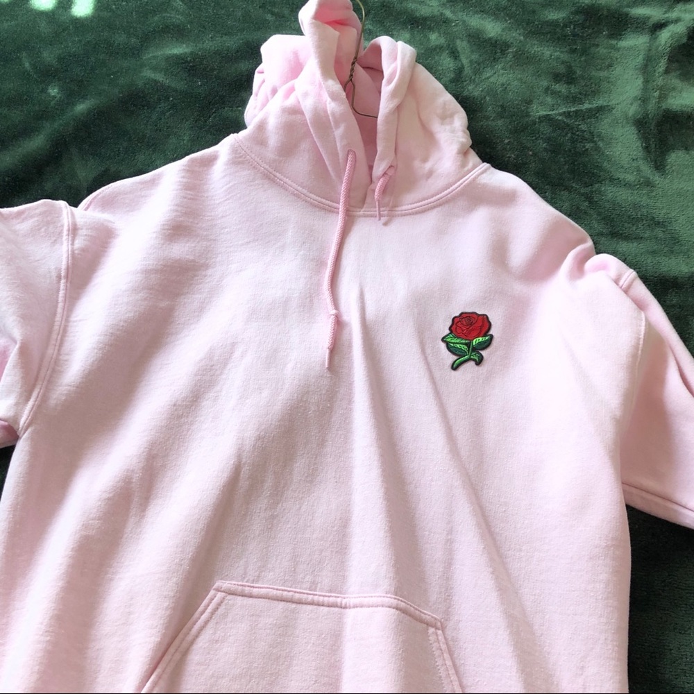 Light Pink Hoodie with Rose